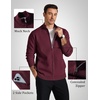 COOFANDY Men’s Full Zip Cardigan Sweaters Mock Neck Knitwear with Pattern(Wine Red)