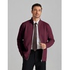 COOFANDY Men’s Full Zip Cardigan Sweaters Mock Neck Knitwear with Pattern(Wine Red)