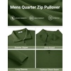 COOFANDY Mens Quarter Zip Pullover Mock Neck Sweatshirt Half Zip Sweater(Army Green)