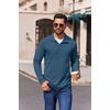COOFANDY Mens Quarter Zip Pullover Mock Neck Sweatshirt Half Zip Sweater(Grey Blue)