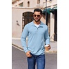 COOFANDY Mens Quarter Zip Pullover Mock Neck Sweatshirt Half Zip Sweater(Light Blue)