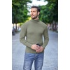 COOFANDY Mens Ribbed Slim Fit Knitted Pullover Casual Turtleneck Sweater(Sage Green)