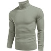 COOFANDY Mens Ribbed Slim Fit Knitted Pullover Casual Turtleneck Sweater(Sage Green)