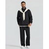 COOFANDY Mens Sweatsuit 2 Piece Set 1/4 Zip Mock Neck Tracksuit Relaxed Fit(Black)