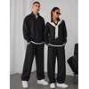 COOFANDY Mens Sweatsuit 2 Piece Set 1/4 Zip Mock Neck Tracksuit Relaxed Fit(Black)