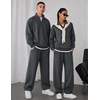 COOFANDY Mens Sweatsuit 2 Piece Set 1/4 Zip Mock Neck Tracksuit Relaxed Fit(Dark Grey)