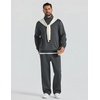 COOFANDY Mens Sweatsuit 2 Piece Set 1/4 Zip Mock Neck Tracksuit Relaxed Fit(Dark Grey)