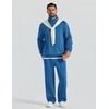 COOFANDY Mens Sweatsuit 2 Piece Set 1/4 Zip Mock Neck Tracksuit Relaxed Fit(Demin Blue)