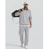 COOFANDY Mens Sweatsuit 2 Piece Set 1/4 Zip Mock Neck Tracksuit Relaxed Fit(Light Grey)