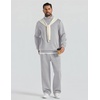 COOFANDY Mens Sweatsuit 2 Piece Set 1/4 Zip Mock Neck Tracksuit Relaxed Fit(Light Grey)