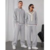 COOFANDY Mens Sweatsuit 2 Piece Set 1/4 Zip Mock Neck Tracksuit Relaxed Fit(Light Grey)