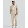 COOFANDY Mens Sweatsuit 2 Piece Set 1/4 Zip Mock Neck Tracksuit Relaxed Fit(Light Khaki)