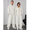 COOFANDY Mens Sweatsuit 2 Piece Set 1/4 Zip Mock Neck Tracksuit Relaxed Fit(Off-white)