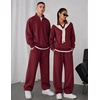 COOFANDY Mens Sweatsuit 2 Piece Set 1/4 Zip Mock Neck Tracksuit Relaxed Fit(Wine Red)