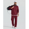 COOFANDY Mens Sweatsuit 2 Piece Set 1/4 Zip Mock Neck Tracksuit Relaxed Fit(Wine Red)