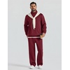 COOFANDY Mens Sweatsuit 2 Piece Set 1/4 Zip Mock Neck Tracksuit Relaxed Fit(Wine Red)