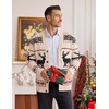 COOFANDY Mens Ugly Christmas Sweater Knitted Christmas Cardigan Sweater(Beige-christmas Reindeer)