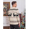 COOFANDY Mens Ugly Christmas Sweater Knitted Christmas Cardigan Sweater(Beige-christmas Reindeer)
