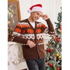 COOFANDY Mens Ugly Christmas Sweater Knitted Christmas Cardigan Sweater(Black Halloween Pumpkins)