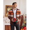 COOFANDY Mens Ugly Christmas Sweater Knitted Christmas Cardigan Sweater(Black Halloween Pumpkins)