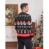 COOFANDY Mens Ugly Christmas Sweater Knitted Christmas Cardigan Sweater(Black and Red-reindee&santa)