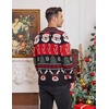 COOFANDY Mens Ugly Christmas Sweater Knitted Christmas Cardigan Sweater(Black-reindeer-santa&cane)