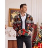 COOFANDY Mens Ugly Christmas Sweater Knitted Christmas Cardigan Sweater(Christmas Gift&gingerbread)