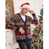 COOFANDY Mens Ugly Christmas Sweater Knitted Christmas Cardigan Sweater(Christmas Gift&gingerbread)