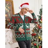 COOFANDY Mens Ugly Christmas Sweater Knitted Christmas Cardigan Sweater(Christmas Green and Red)