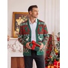 COOFANDY Mens Ugly Christmas Sweater Knitted Christmas Cardigan Sweater(Christmas Green and Red)