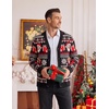 COOFANDY Mens Ugly Christmas Sweater Knitted Christmas Cardigan Sweater(Christmas Santagift)