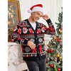 COOFANDY Mens Ugly Christmas Sweater Knitted Christmas Cardigan Sweater(Christmas Santagift)