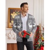 COOFANDY Mens Ugly Christmas Sweater Knitted Christmas Cardigan Sweater(Dark Grey-christmas Reindeer)