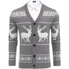 COOFANDY Mens Ugly Christmas Sweater Knitted Christmas Cardigan Sweater(Dark Grey-christmas Reindeer)