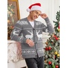 COOFANDY Mens Ugly Christmas Sweater Knitted Christmas Cardigan Sweater(Dark Grey-christmas Reindeer)