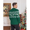 COOFANDY Mens Ugly Christmas Sweater Knitted Christmas Cardigan Sweater(Green Reindeer&snowflake)