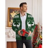 COOFANDY Mens Ugly Christmas Sweater Knitted Christmas Cardigan Sweater(Green-christmas Reindeer)