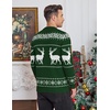 COOFANDY Mens Ugly Christmas Sweater Knitted Christmas Cardigan Sweater(Green-christmas Reindeer)