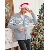 COOFANDY Mens Ugly Christmas Sweater Knitted Christmas Cardigan Sweater(Light Grey Reindeer&snowflake)