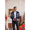 COOFANDY Mens Ugly Christmas Sweater Knitted Christmas Cardigan Sweater(Navy Blue Reindeer&snowflake)