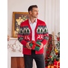 COOFANDY Mens Ugly Christmas Sweater Knitted Christmas Cardigan Sweater(Red Green and White Reindeer&snowflake)