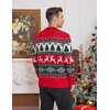 COOFANDY Mens Ugly Christmas Sweater Knitted Christmas Cardigan Sweater(Red Green and White Reindeer&snowflake)