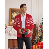 COOFANDY Mens Ugly Christmas Sweater Knitted Christmas Cardigan Sweater(Red Reindeer&snowflake)