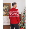 COOFANDY Mens Ugly Christmas Sweater Knitted Christmas Cardigan Sweater(Red Reindeer&snowflake)