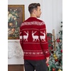 COOFANDY Mens Ugly Christmas Sweater Knitted Christmas Cardigan Sweater(Red-christmas Reindeer)