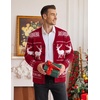 COOFANDY Mens Ugly Christmas Sweater Knitted Christmas Cardigan Sweater(Red-christmas Reindeer)