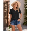 COOFANDY Women’s V Neck T Shirts Short Sleeve Tee Summer Loose Casual Tops(Black)