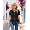 COOFANDY Women’s V Neck T Shirts Short Sleeve Tee Summer Loose Casual Tops(Black)