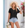 COOFANDY Women’s V Neck T Shirts Short Sleeve Tee Summer Loose Casual Tops(Black)