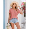 COOFANDY Women’s V Neck T Shirts Short Sleeve Tee Summer Loose Casual Tops(Coral)